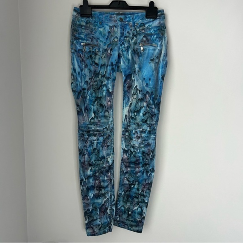 Robin’s Jeans Watercolour Moto Jeans